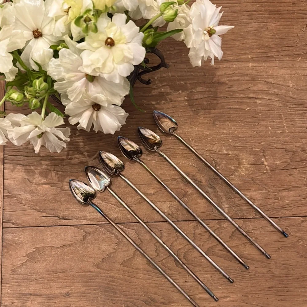 Elegant Sterling Silver Stirring Spoons and Straw Set!